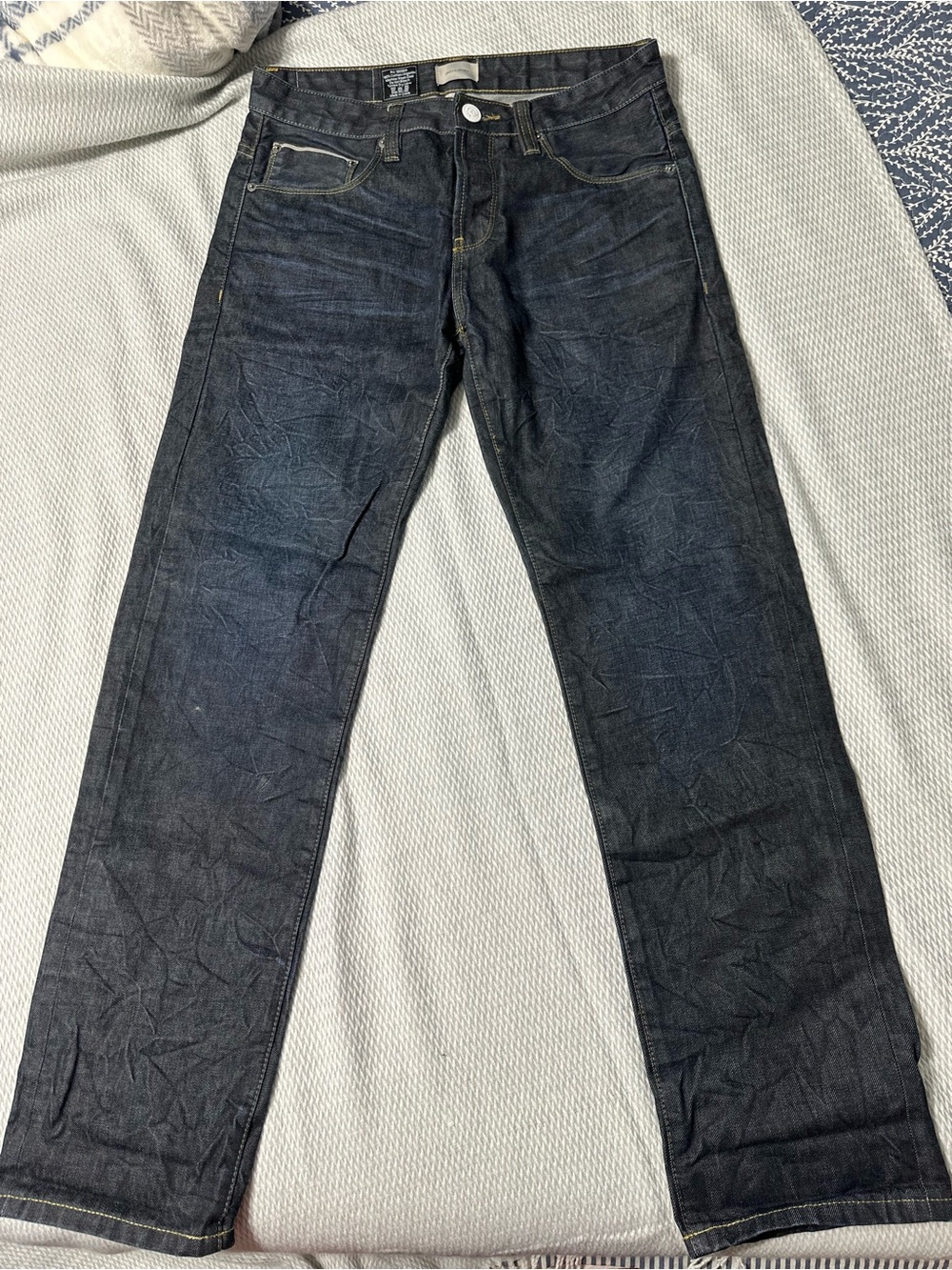 Men's Dark Blue Straight-Leg Jeans